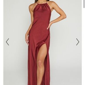 SHOWPO MILA MAXI DRESS - HIGH NECK SLIP IN SPICED COPPER✨